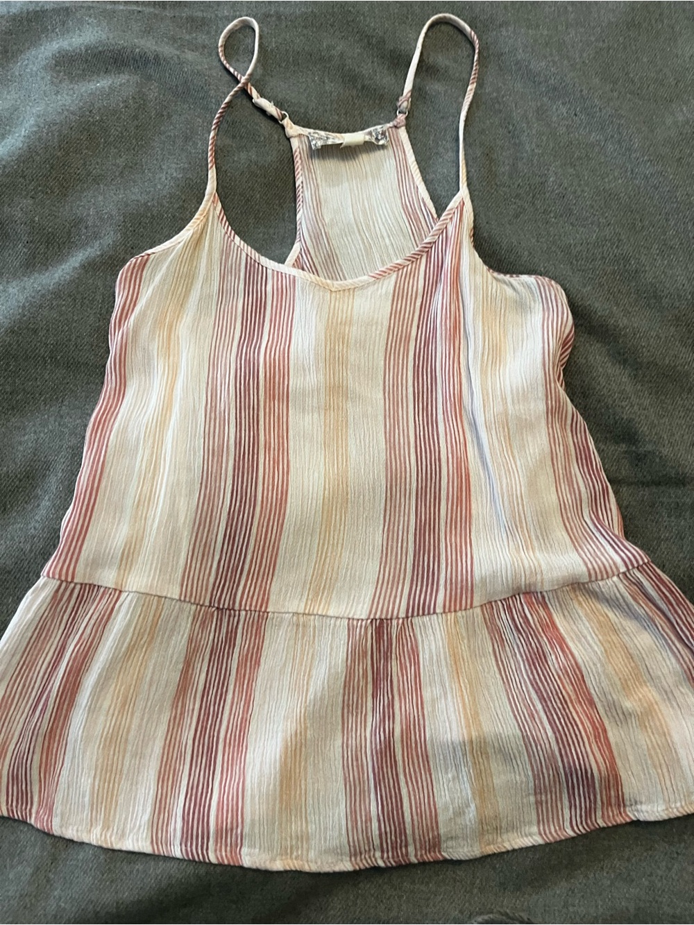 Pink Republic Pink and Cream Striped Tie-Shoulder Cami Top